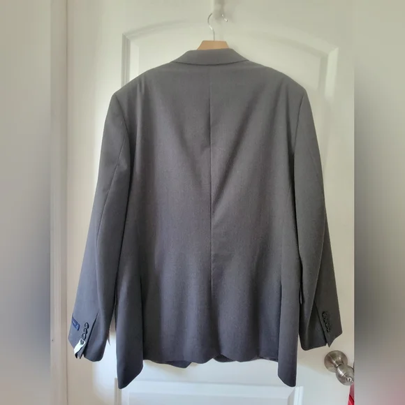 NWT Stafford Men's Gray Blazer Stretch 48 L Long Classic Fit